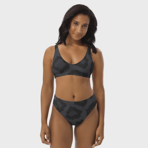 THE TWO PIECE  BLACK LEOPARD SWIMSUIT