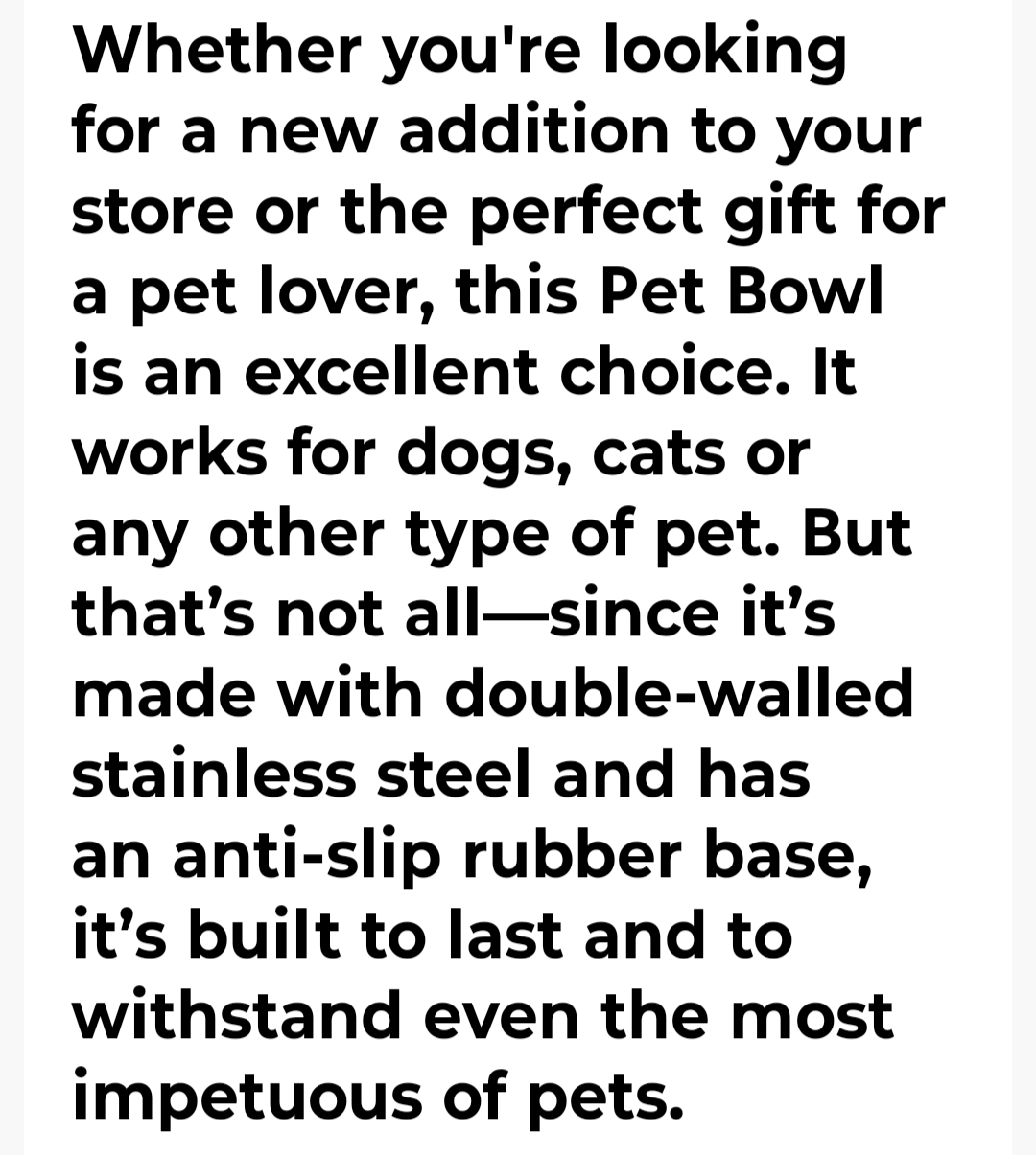 THE PET BOWL 1.