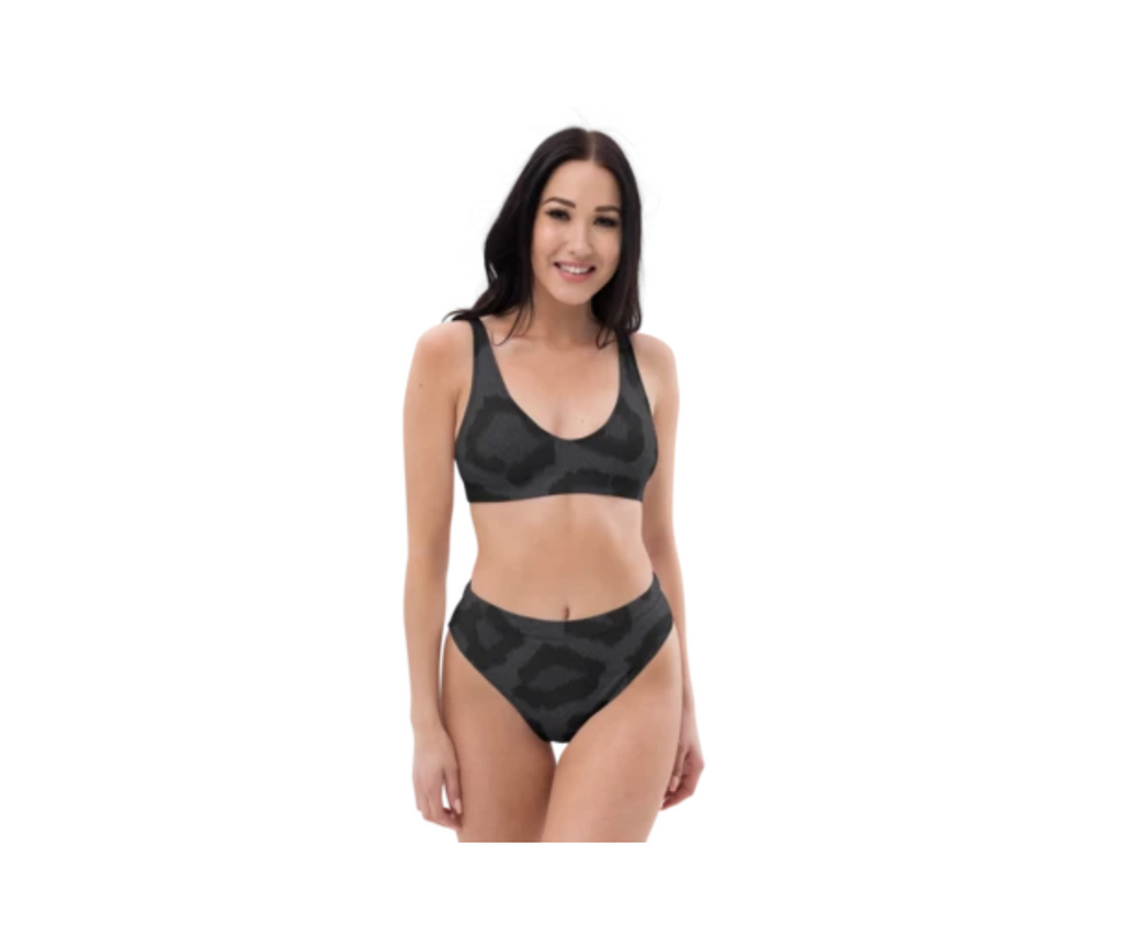THE TWO PIECE  BLACK LEOPARD SWIMSUIT