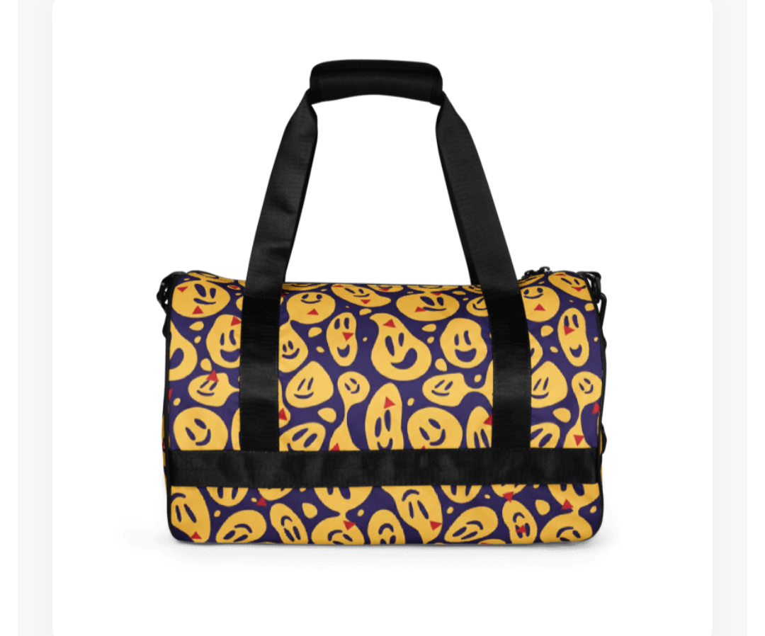 THE MELTING SMILEY FACE GYM BAG