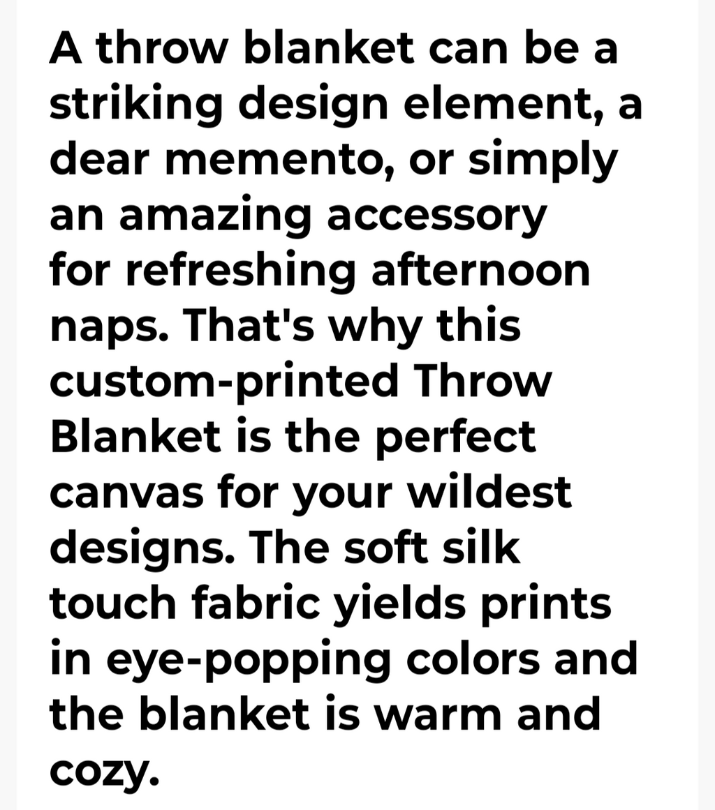 THE THROW BLANKET (LUXURY DEPT.)